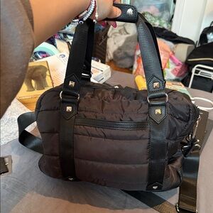 Stylish Black puffy women’s mini duffle